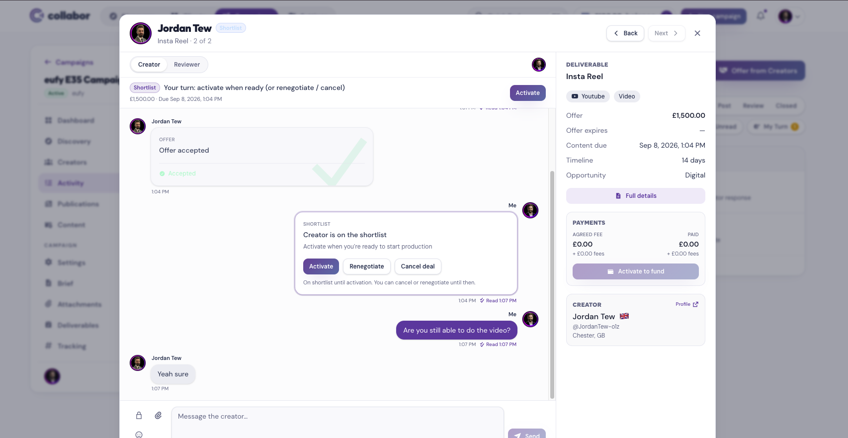 Direct Communication interface preview